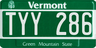 VT license plate TYY286