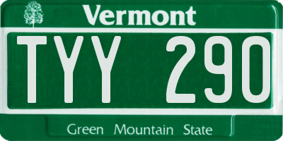 VT license plate TYY290