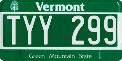 VT license plate TYY299