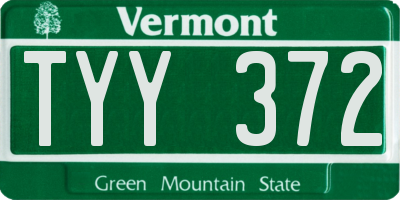 VT license plate TYY372