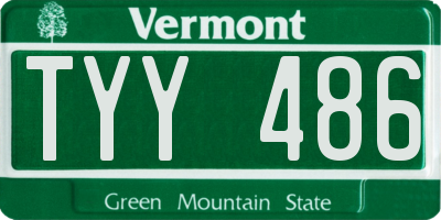 VT license plate TYY486