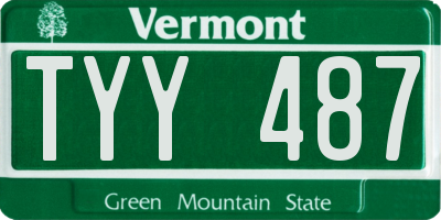 VT license plate TYY487