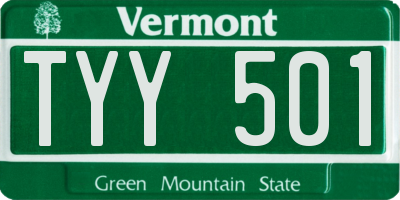 VT license plate TYY501