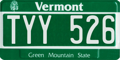 VT license plate TYY526