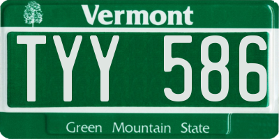 VT license plate TYY586