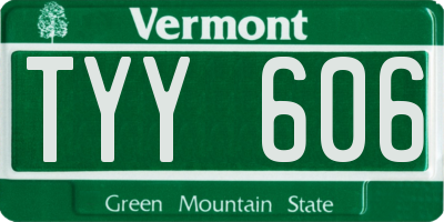 VT license plate TYY606