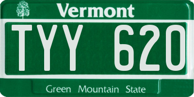 VT license plate TYY620