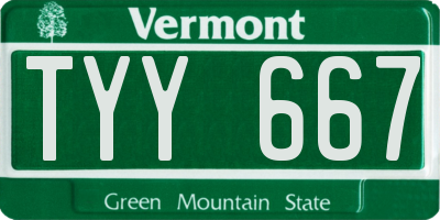 VT license plate TYY667