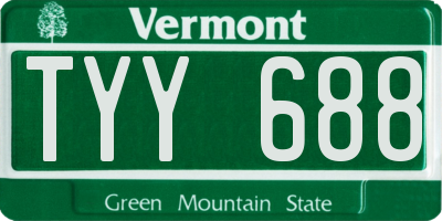 VT license plate TYY688