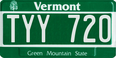 VT license plate TYY720
