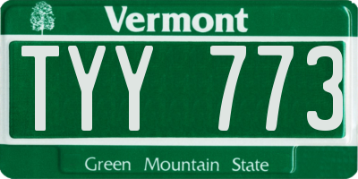 VT license plate TYY773