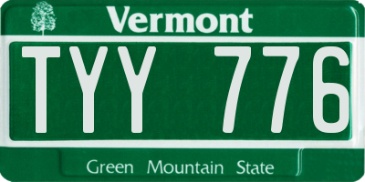 VT license plate TYY776
