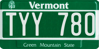 VT license plate TYY780