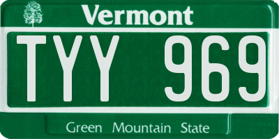 VT license plate TYY969