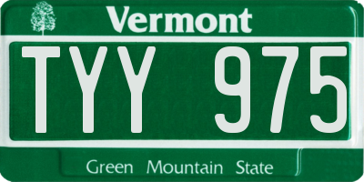 VT license plate TYY975