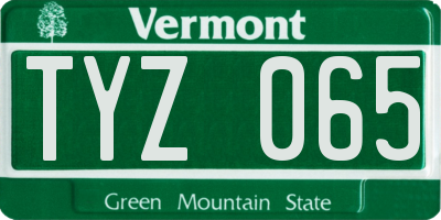 VT license plate TYZ065