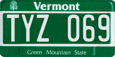 VT license plate TYZ069