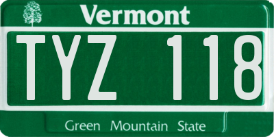 VT license plate TYZ118