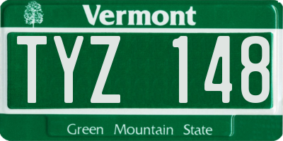VT license plate TYZ148