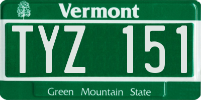 VT license plate TYZ151