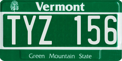 VT license plate TYZ156