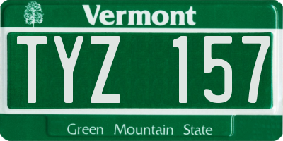 VT license plate TYZ157