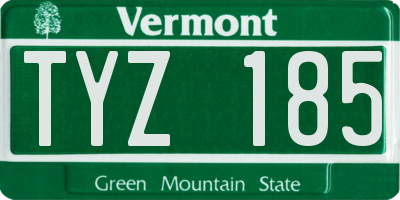 VT license plate TYZ185