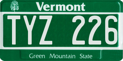 VT license plate TYZ226