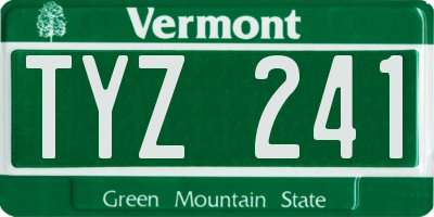 VT license plate TYZ241