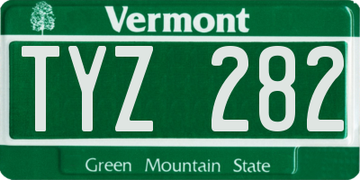 VT license plate TYZ282