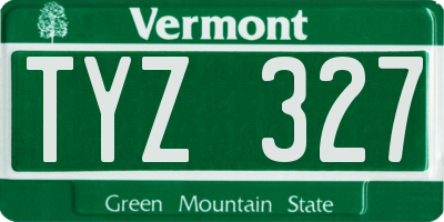 VT license plate TYZ327