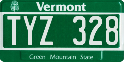 VT license plate TYZ328