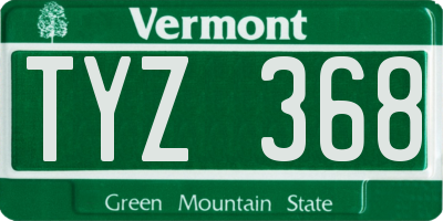 VT license plate TYZ368