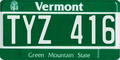 VT license plate TYZ416