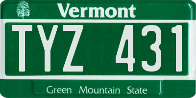 VT license plate TYZ431