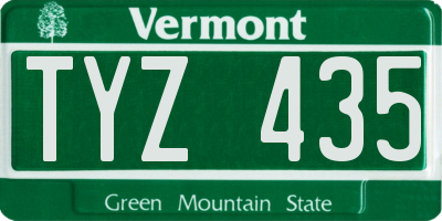 VT license plate TYZ435