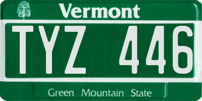 VT license plate TYZ446