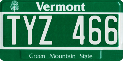 VT license plate TYZ466