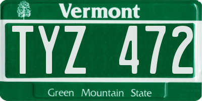 VT license plate TYZ472