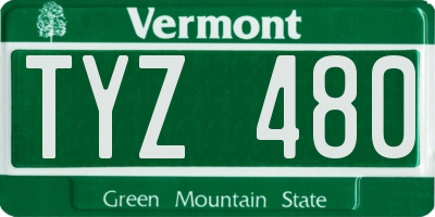 VT license plate TYZ480