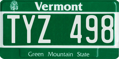 VT license plate TYZ498