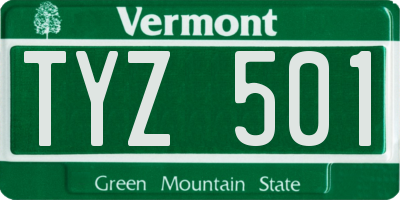 VT license plate TYZ501