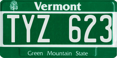 VT license plate TYZ623