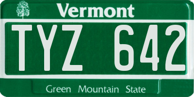 VT license plate TYZ642
