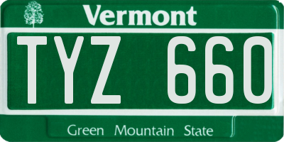 VT license plate TYZ660