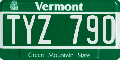 VT license plate TYZ790