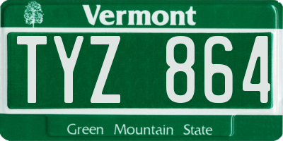 VT license plate TYZ864