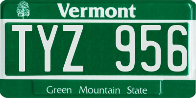 VT license plate TYZ956