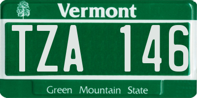 VT license plate TZA146