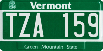 VT license plate TZA159